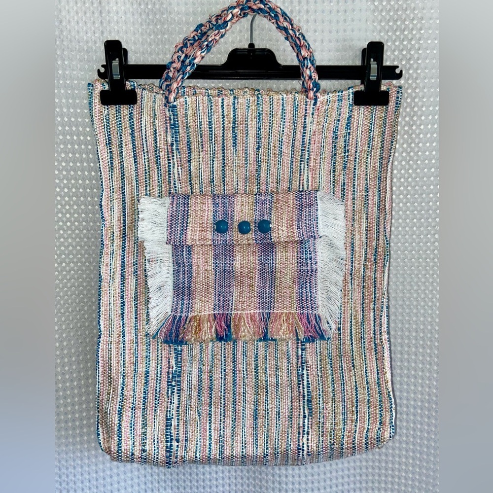 Handmade‎ BOHO upcycled Tote Bag made from Catalogne blanket